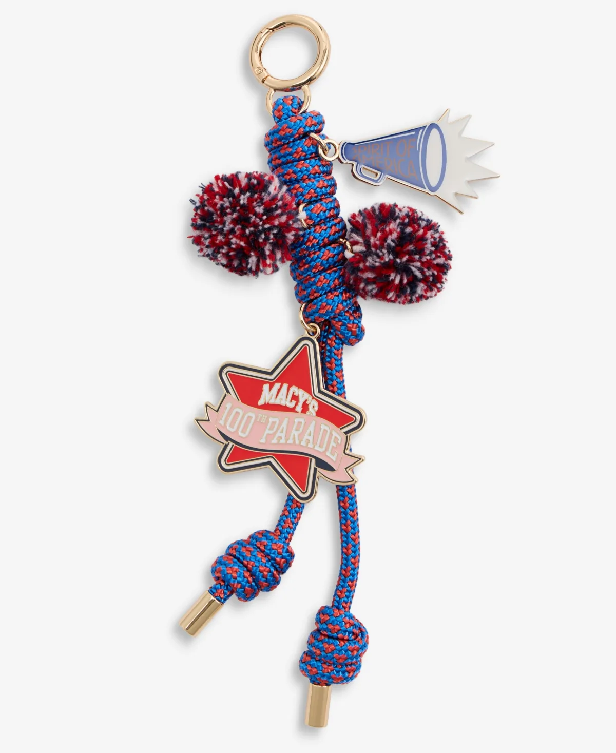 100th Thanksgiving Day Parade Spirit of America Woven-Rope Pom-Pom Bag Charm by Macy's