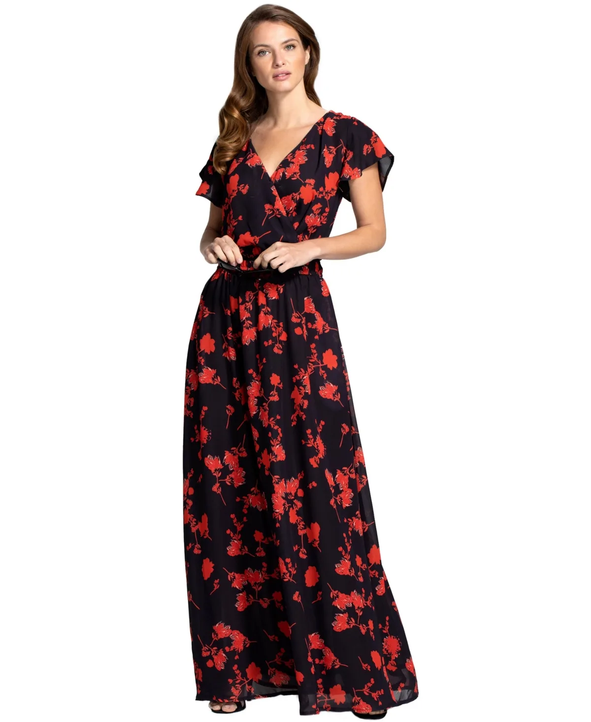 Chiffon Wrap Top Maxi Dress by Hotsquash London
