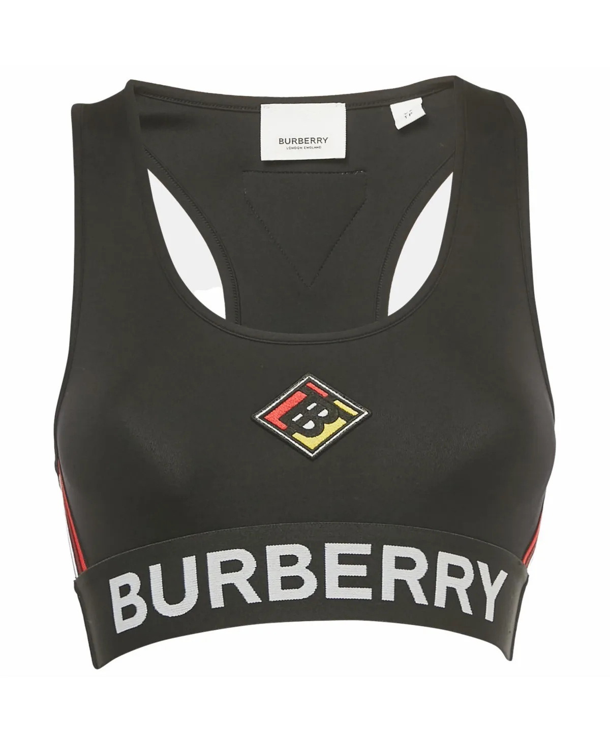 Pre-Owned Logo Patch Jersey Sports Bra by Burberry