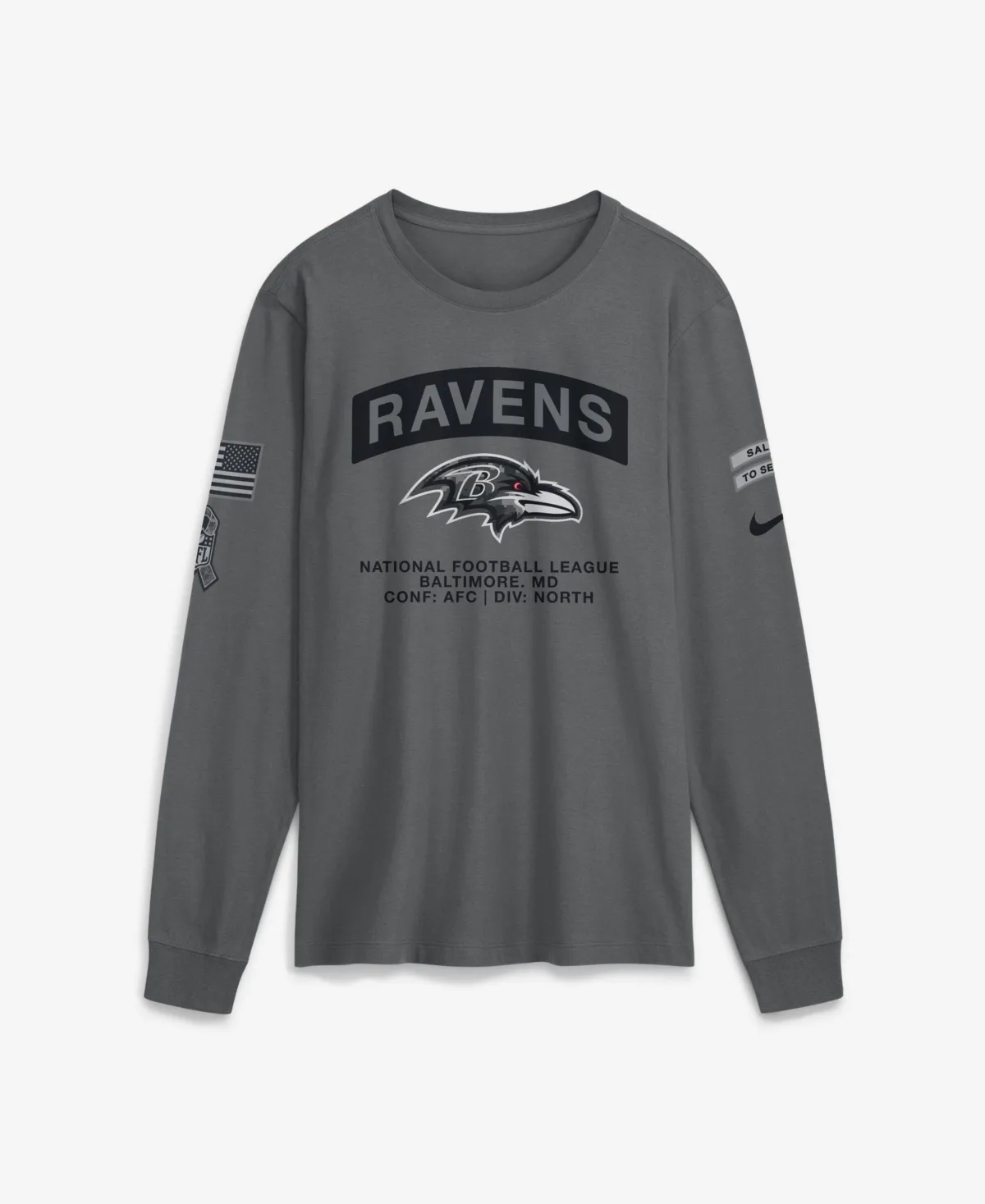 Baltimore Ravens 2026 Salute to Service Long Sleeve T-Shirt
