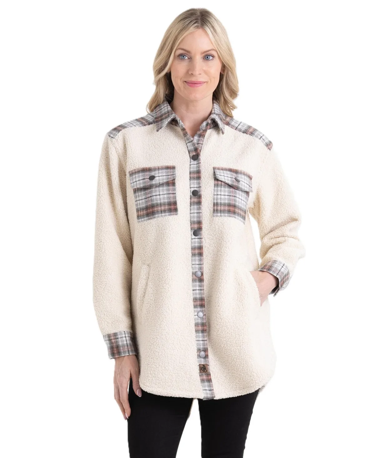 Boucle Sherpa Snap Down Long Sleeve Shirt Jacket by Legendary Whitetails