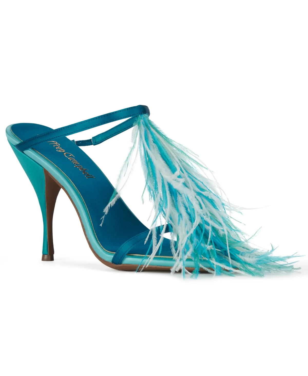 Pluma Hi-Heel Feathered Slip-On Sandals by Jeffrey Campbell