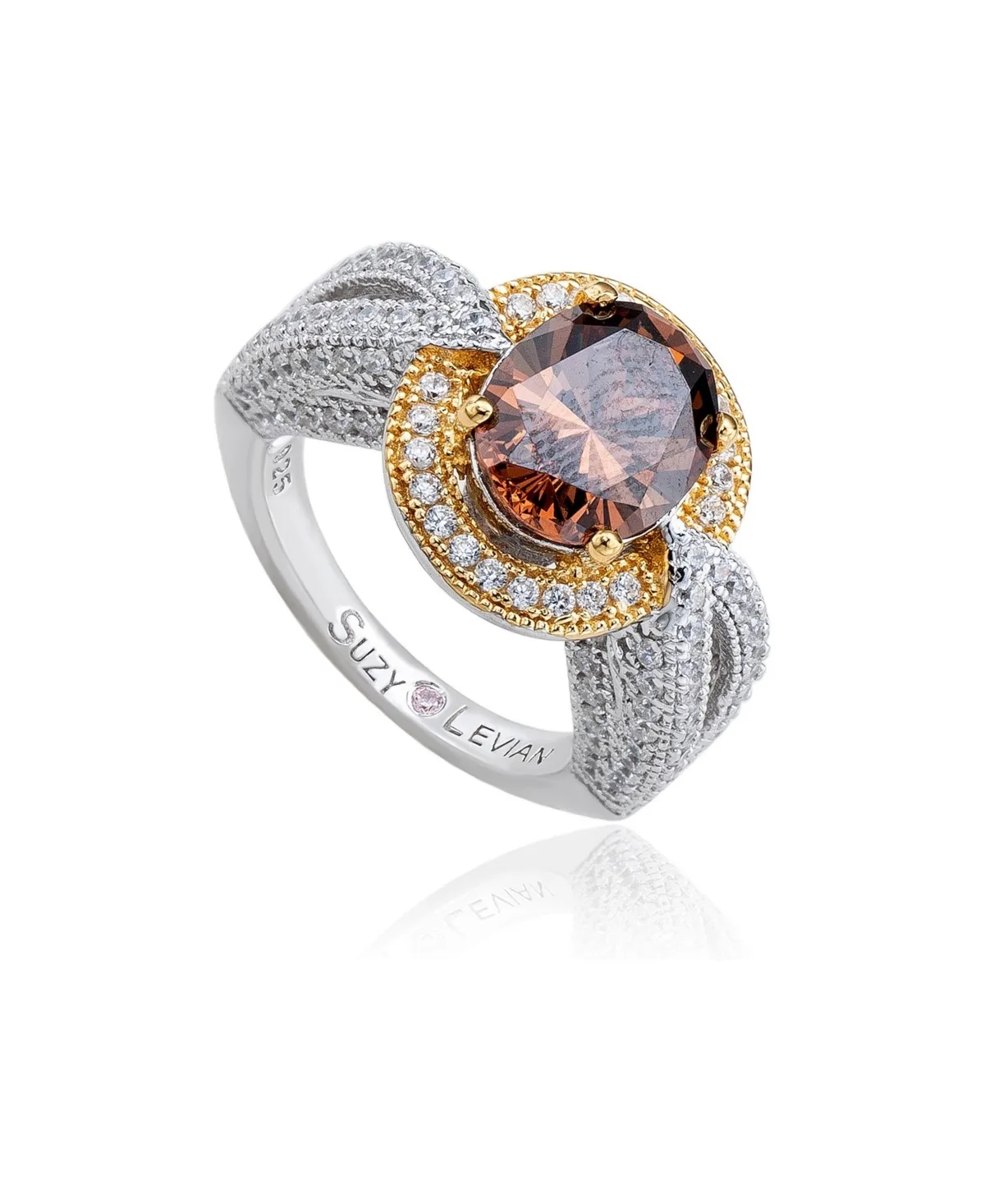 Cubic Zirconia Oval-Cut Pave Ring by Suzy Levian New York