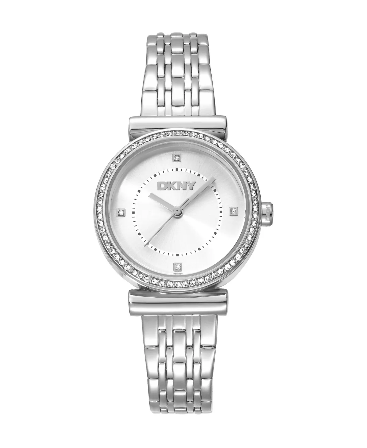Quartz Silver Stainless Steel Bracelet Watch, 30mm