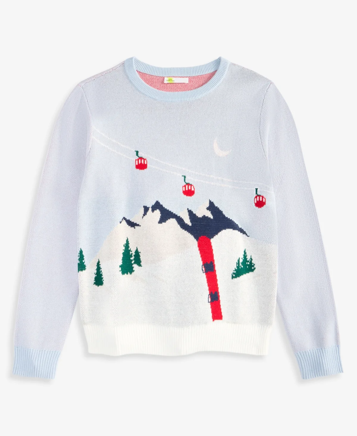 Snowboard Scenic Long-Sleeve Crewneck Mountain Graphic Sweater by Epic Threads