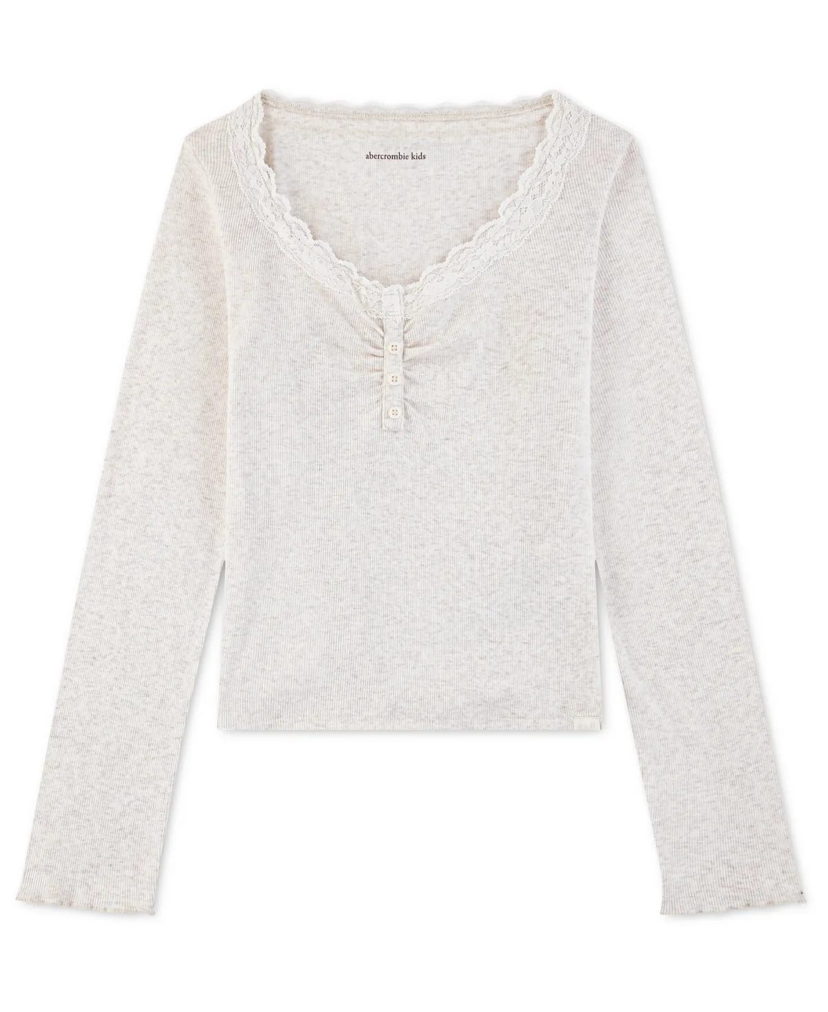 Long-Sleeve Lace Henley T-Shirt by Abercrombie Kids