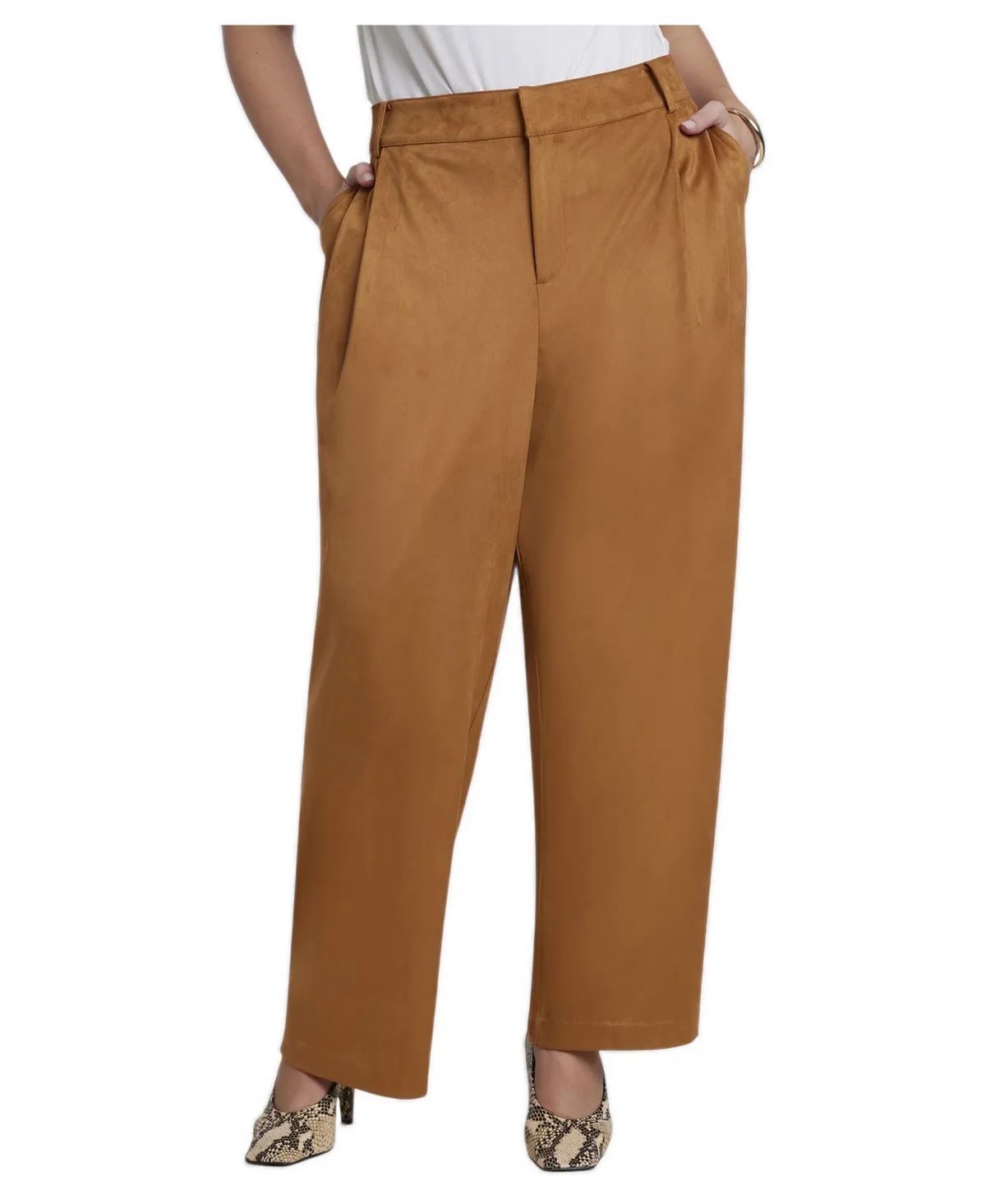 Faux Suede Wide Leg Pant by Eloquii