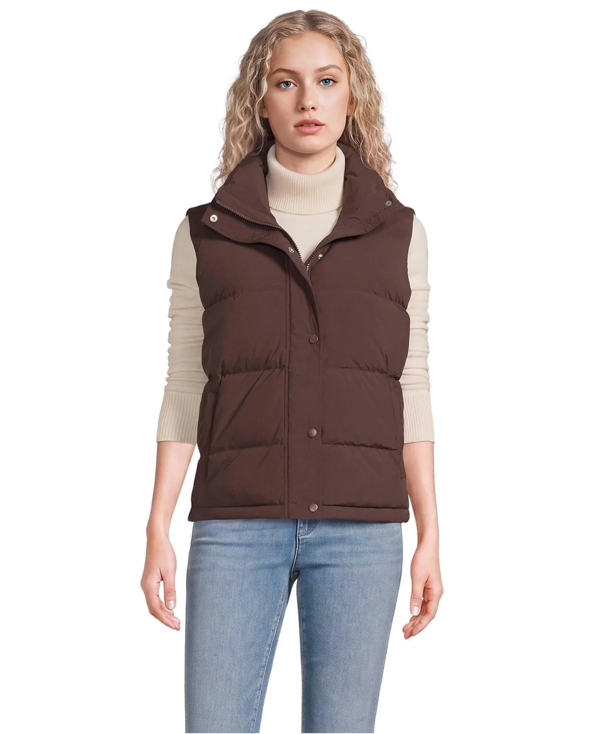 Max 600 Down Oversized Water-Resistant Puffer Vest by Lands' End