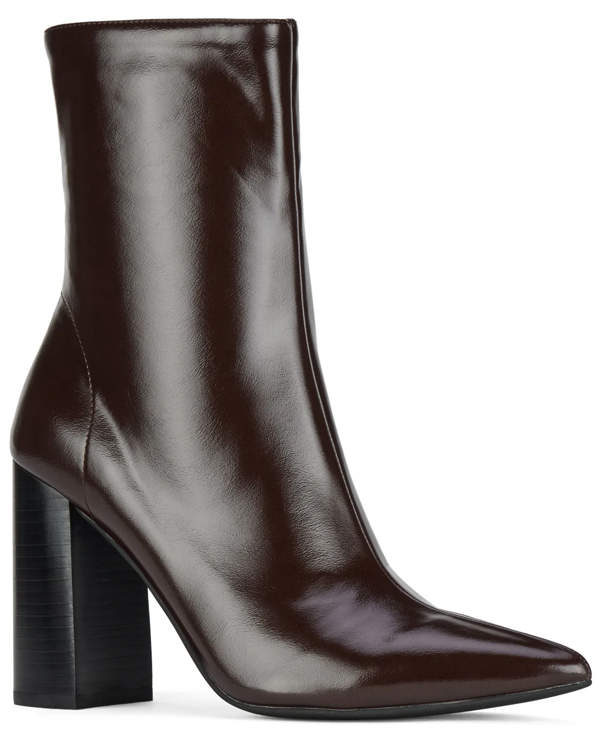 Siren Pointed-Toe Block-Heel Faux Leather Booties by Jeffrey Campbell