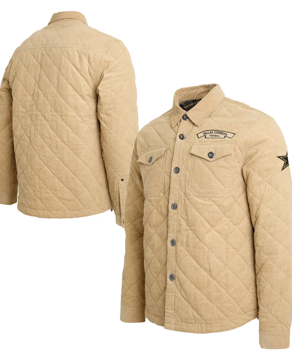 Darius Rucker Collection by Fanatics Dallas Cowboys Button-Up Thin-Wale Corduroy Shacket by Fanatics