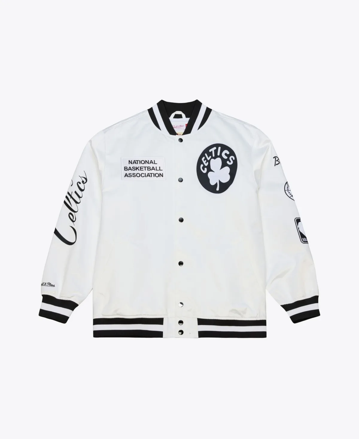 Boston Celtics Arctic Lightweight Full-Snap Satin Jacket by Mitchell & Ness