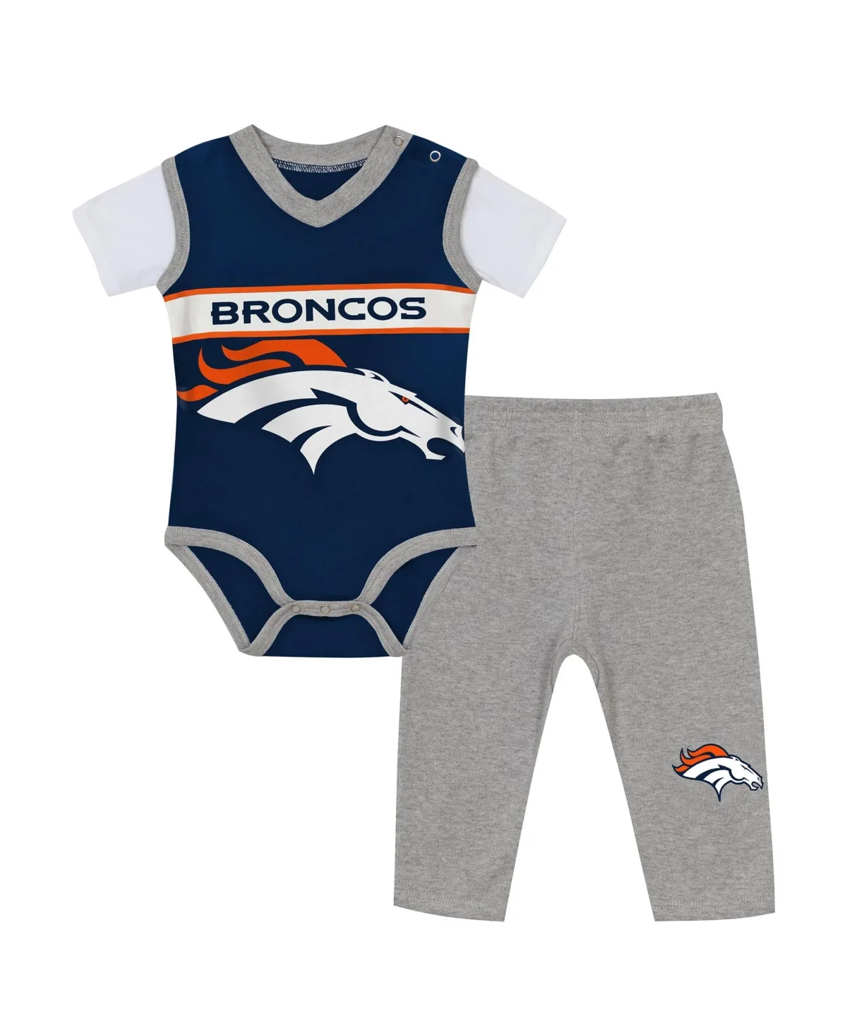 Denver Broncos Cotton Short-Sleeve Bodysuit and Pants Set by Outerstuff