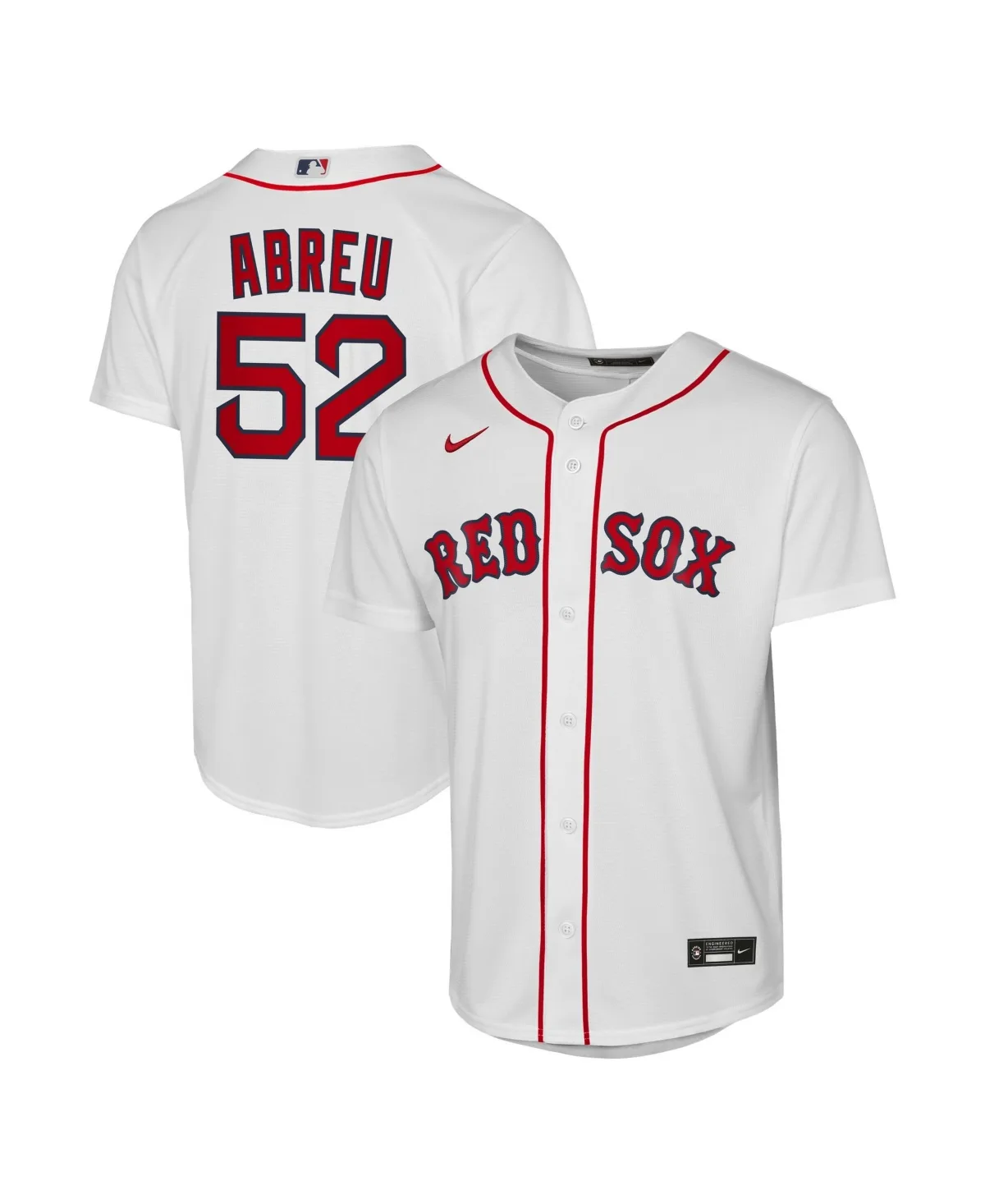 Boston Red Sox Wilyer Abreu V-Neck Short-Sleeve Mlb Replica Jersey by Nike