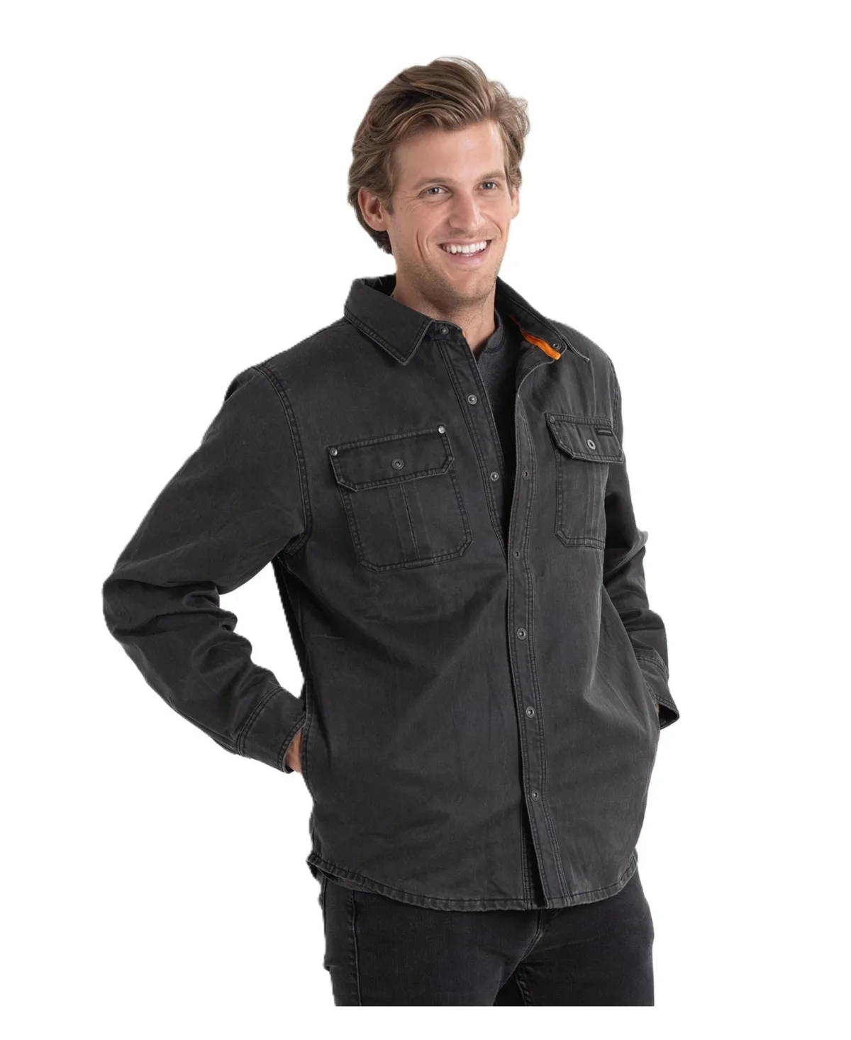 Flannel Lined Water Resistant Snap Up Shirt Jacket by Legendary Whitetails