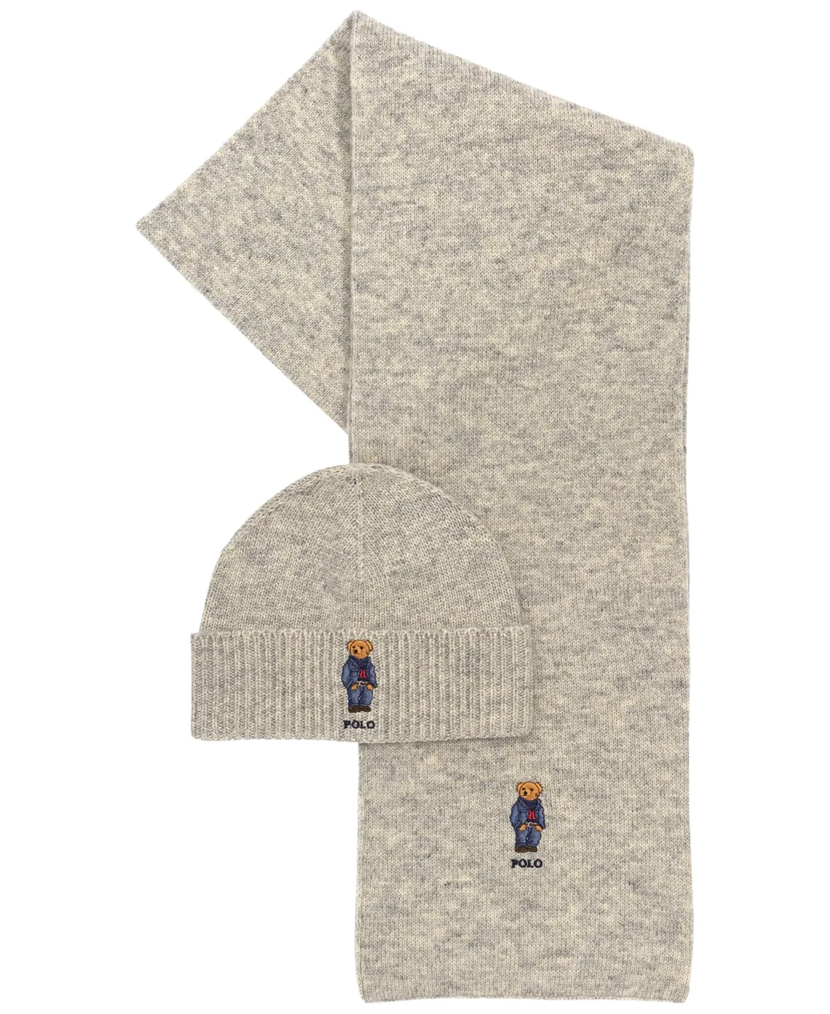 Denim Bear Beanie and Scarf, 2-Piece Set by Polo Ralph Lauren