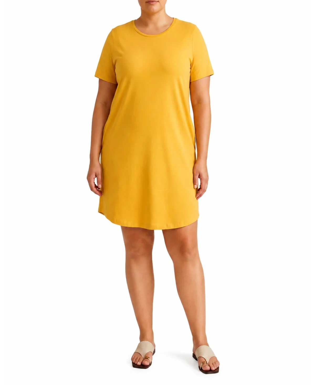 Halie Relaxed-Fit High-Low Hem T-Shirt Dress with Pockets by Universal Standard