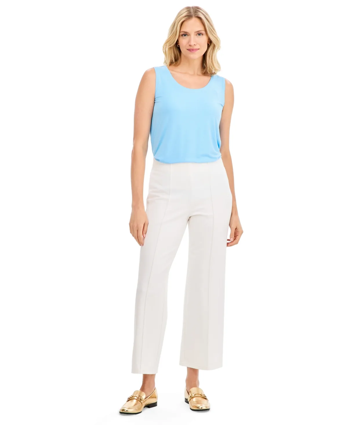 Wide-Leg Pull-On Ponte Pants by JM Collection