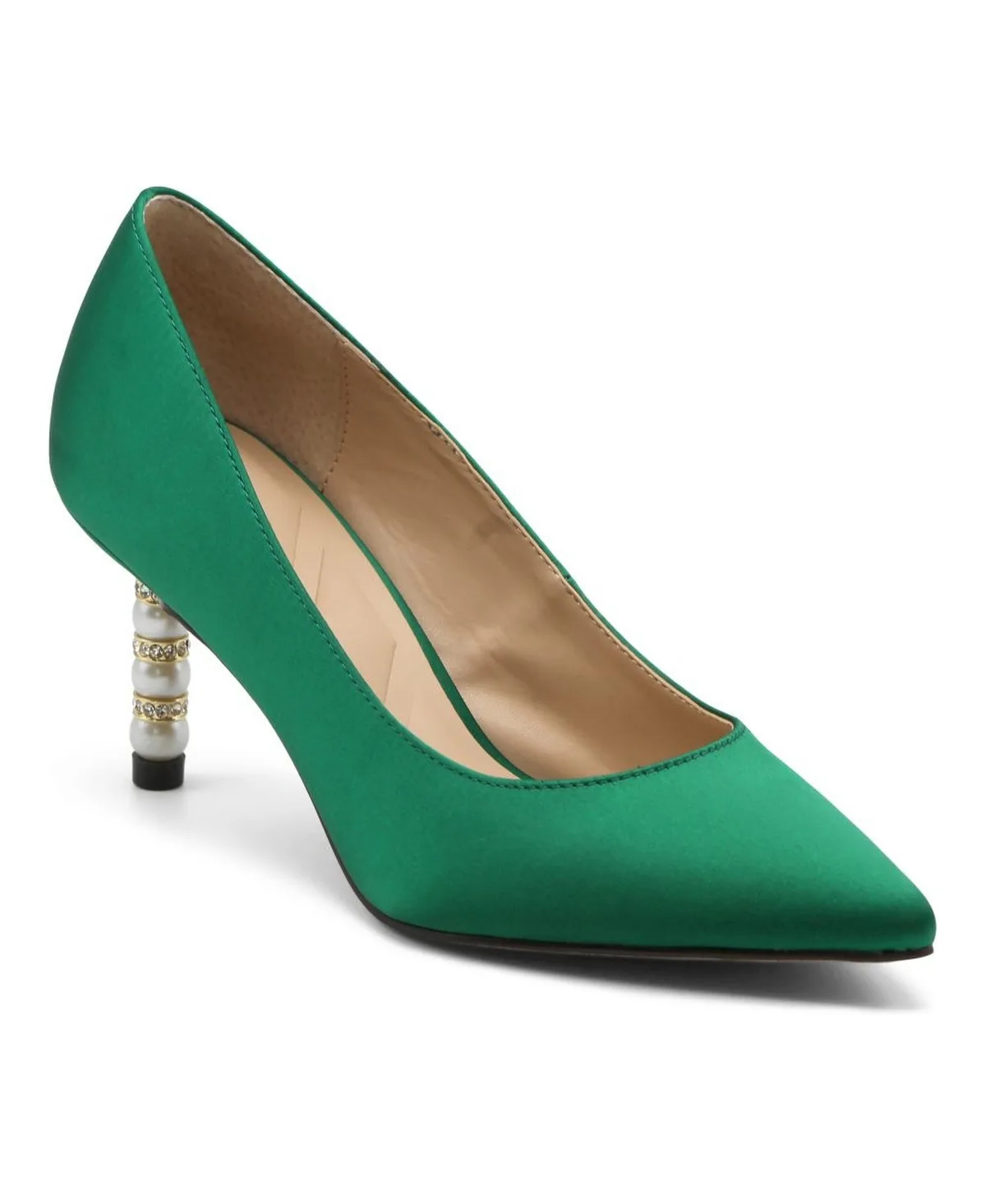 Sienna Pointed-Toe Decorated-Heel Pump by Charles David