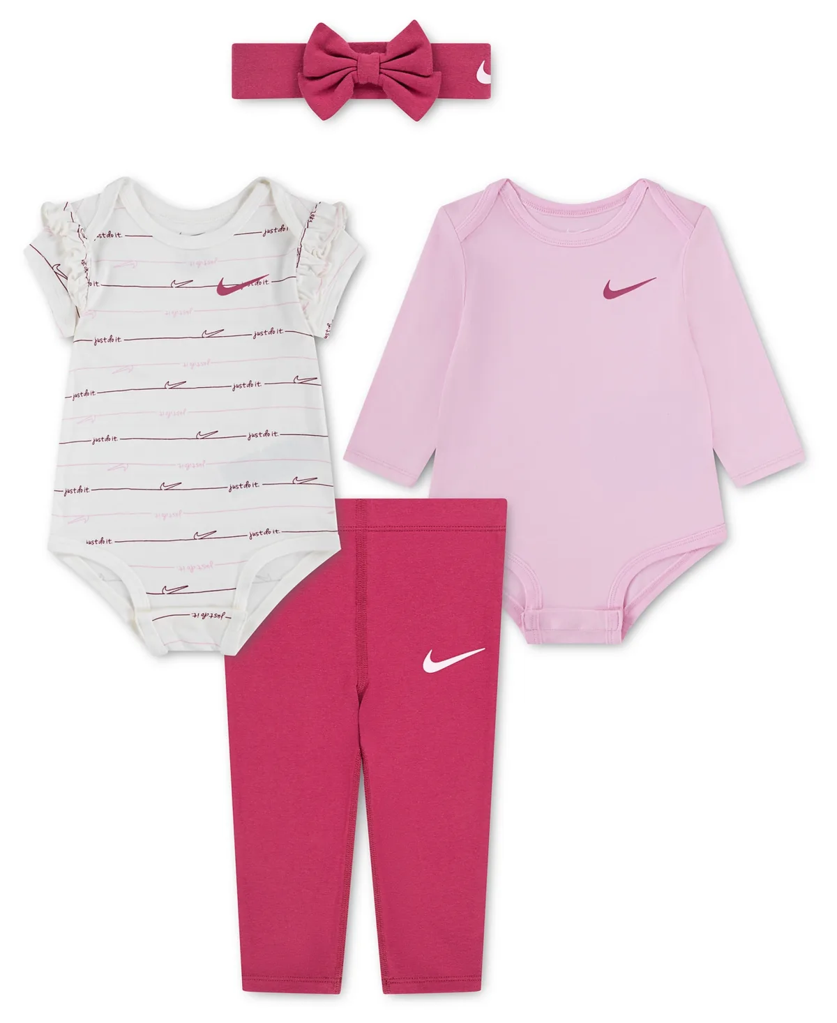 Readyset Grow Bodysuits, Leggings and Headband, 4-Piece Set by Nike