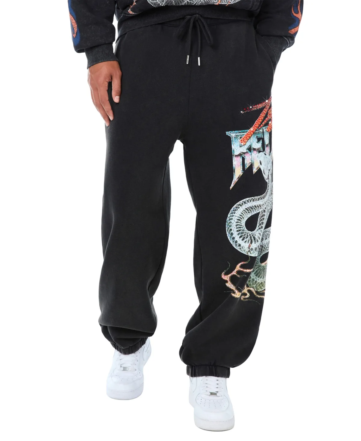 Snake Crystal Graphic Baggy Joggers by True Religion