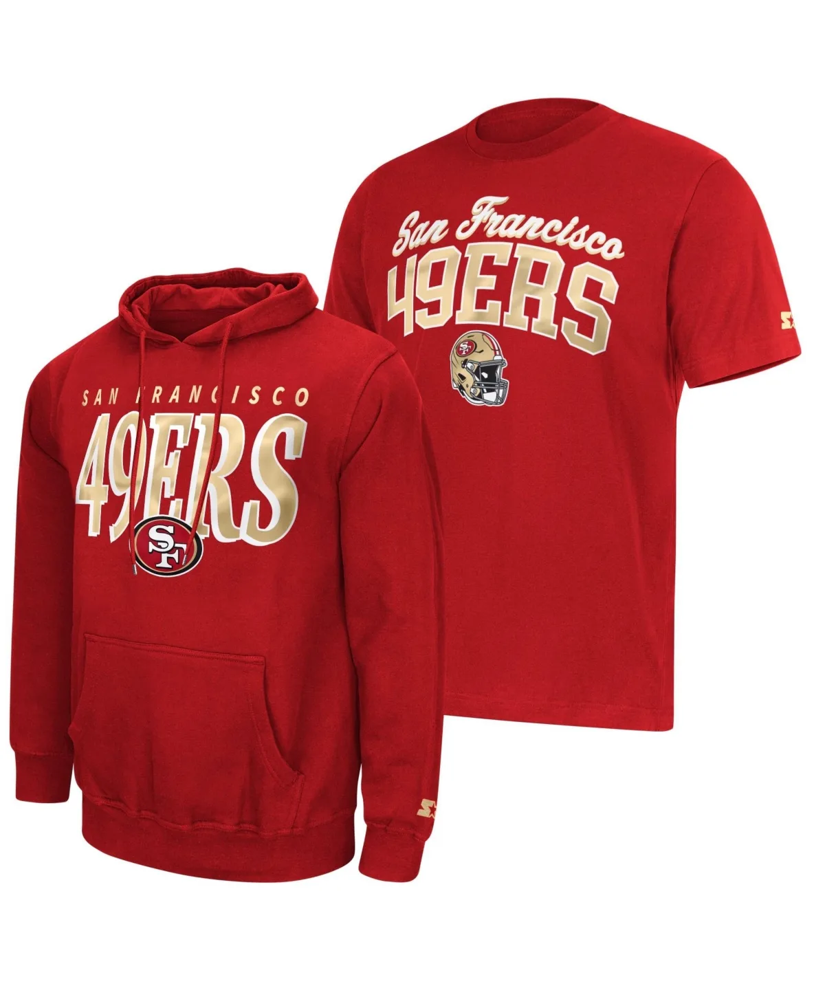 San Francisco 49ers Logo T-Shirt Hoodie Set by Starter
