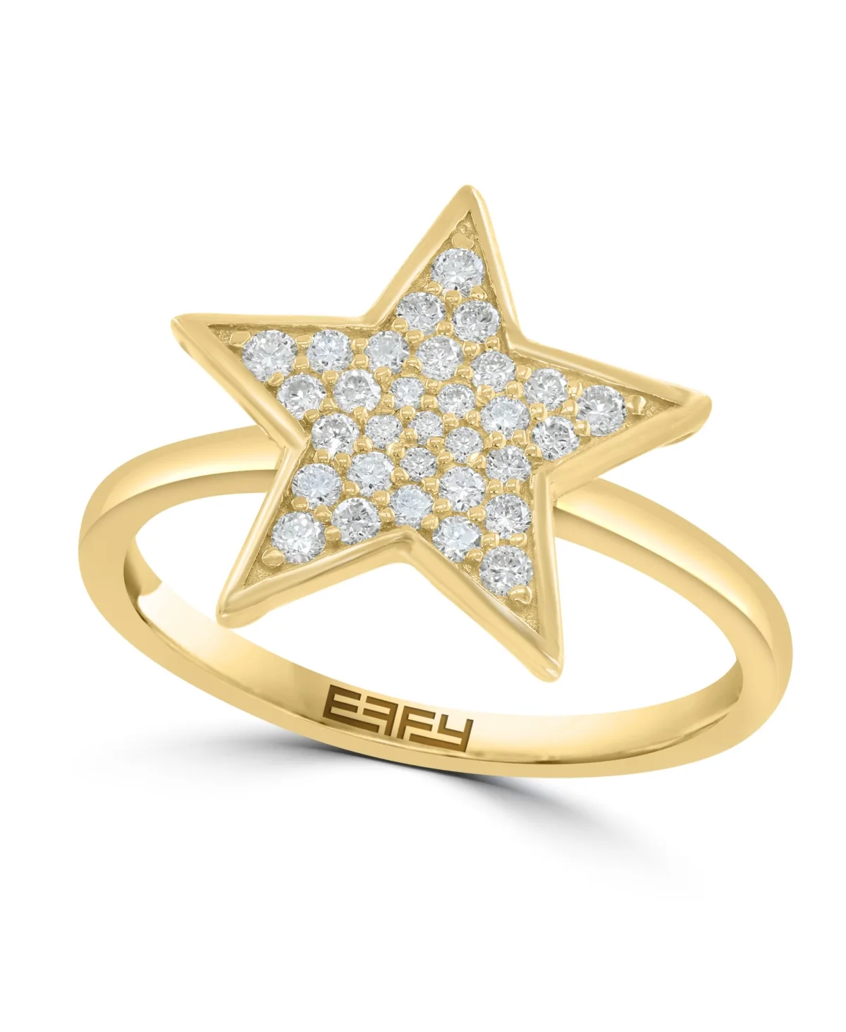 Lab Grown Diamond Ring (1/3 ct. t.w.) in 14K Yellow Gold Over Sterling Silver