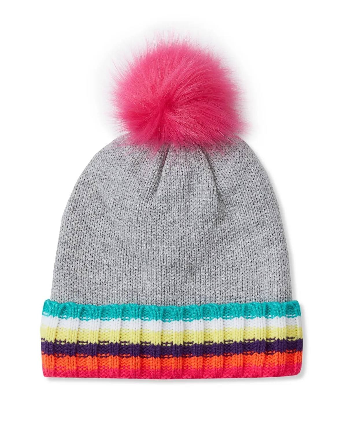 Fleece-Lined Knit Pom-Pom Beanie by Lands' End