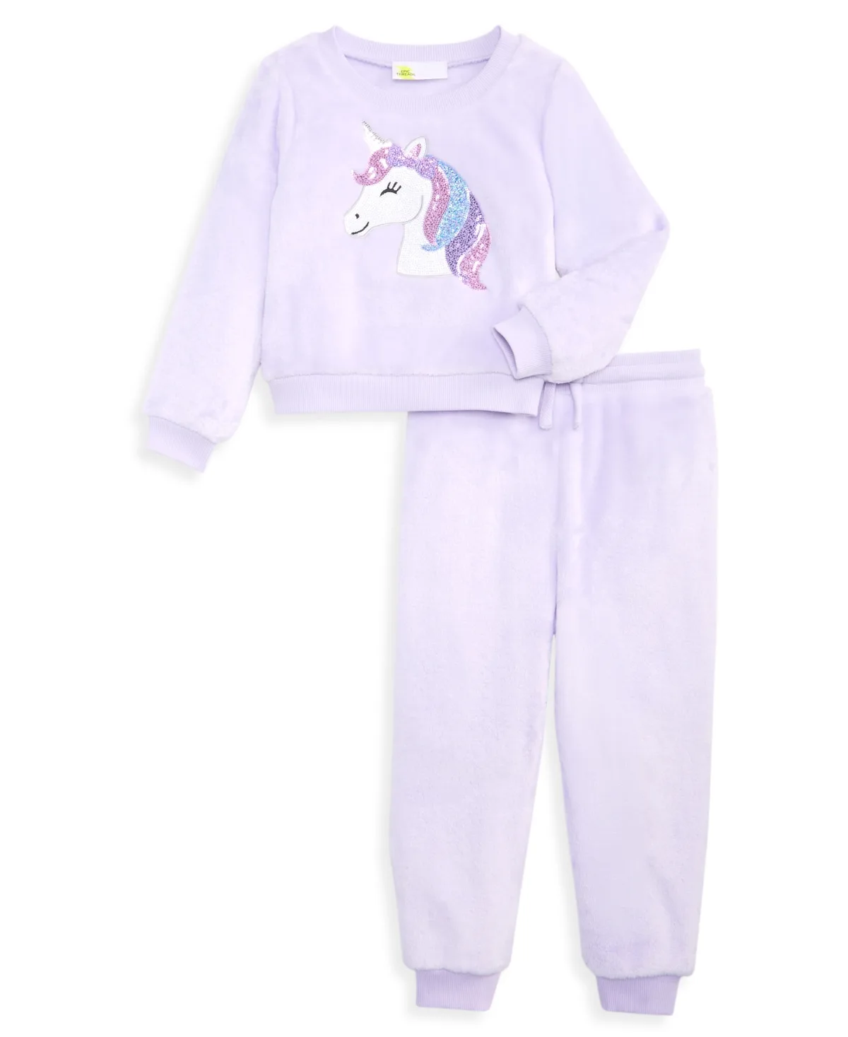 Unicorn Minky Sequined Sweatshirt and Joggers, 2-Piece Set by Epic Threads