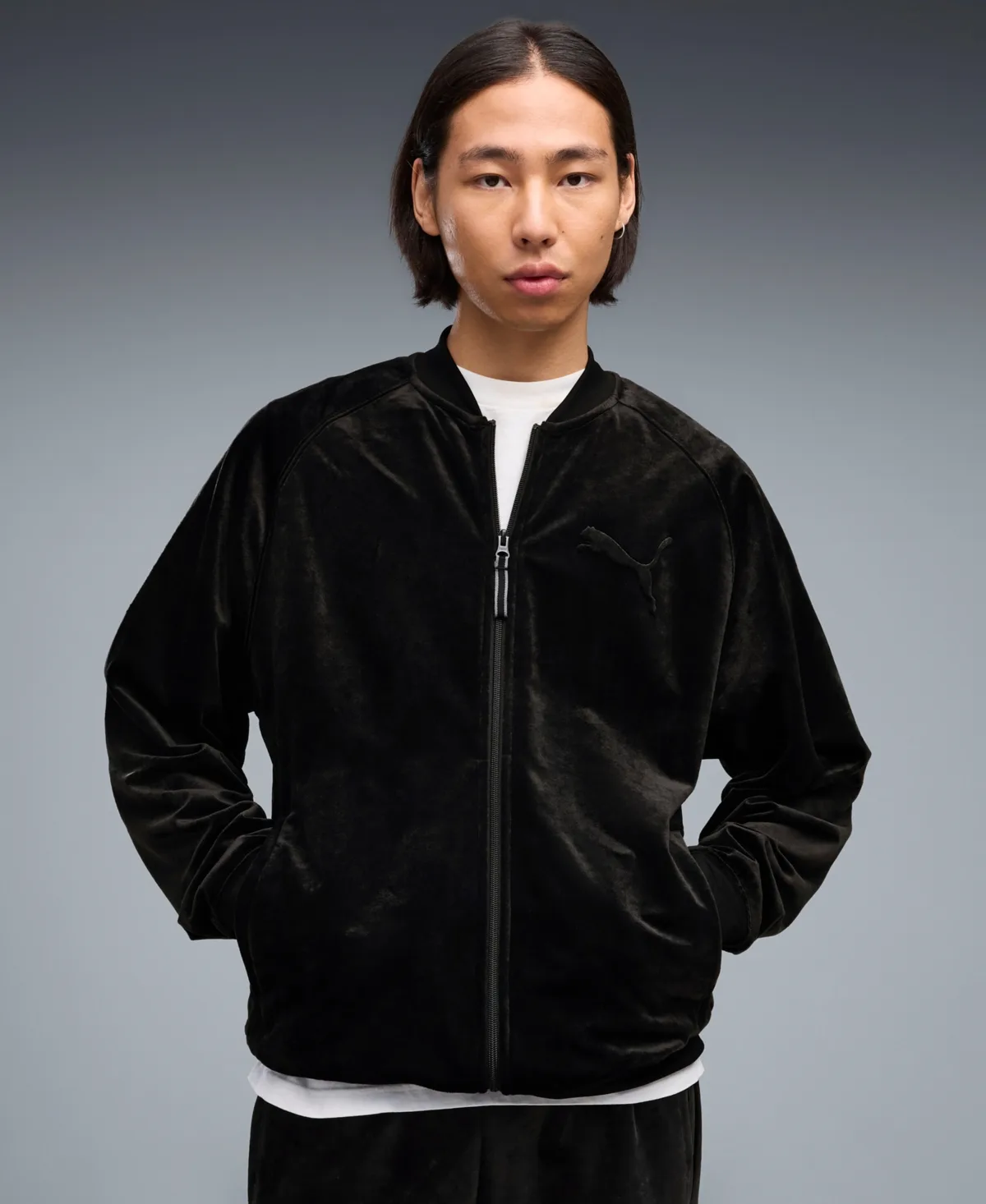 Relaxed Velour Full Zip Track Jacket