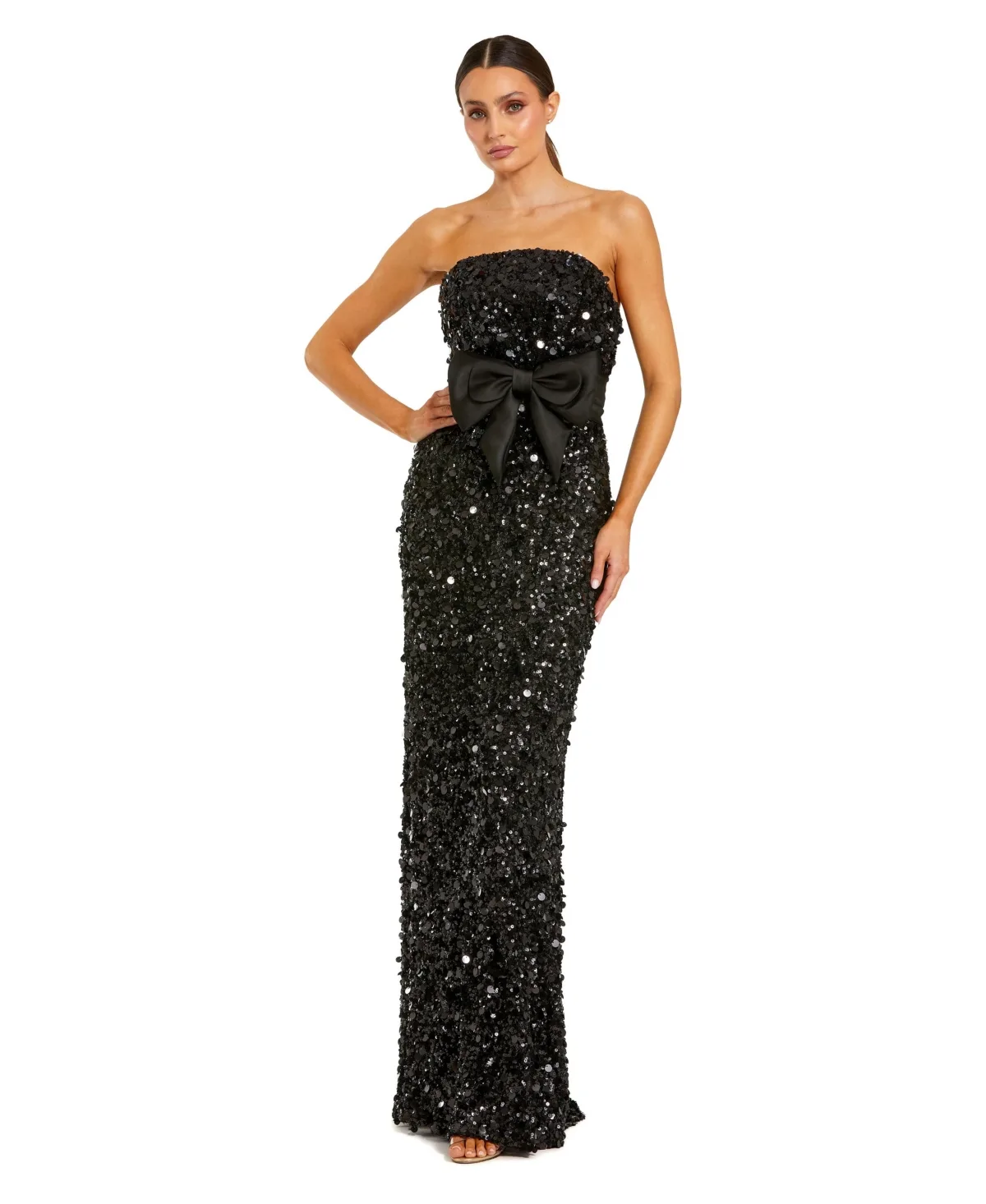 Mac Duggal Strapless Sequin Column Gown by M.A.C.