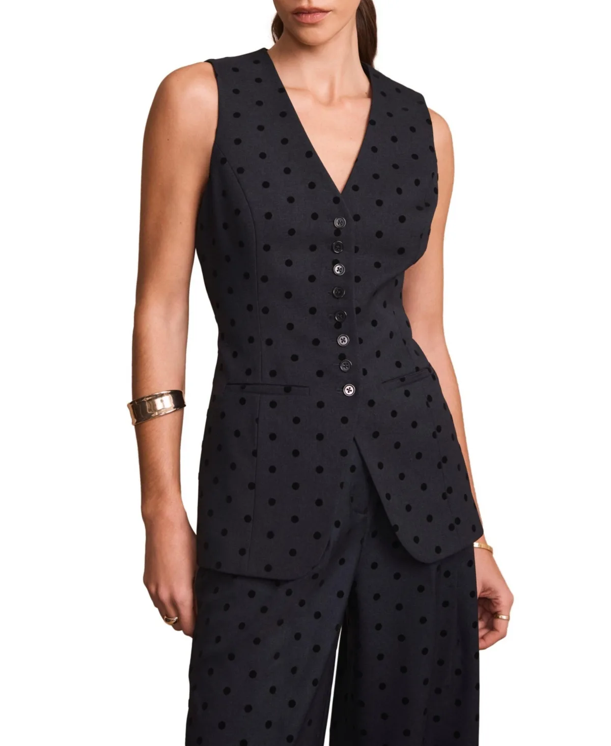 Polka Dot Longline Waistcoat