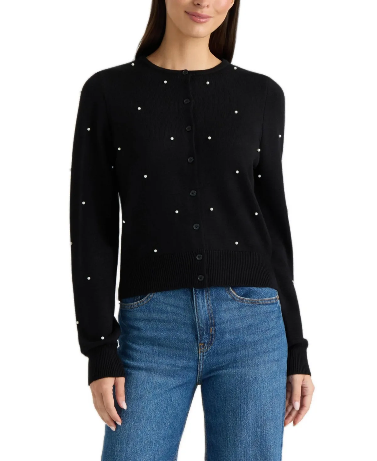 Embellished Button Front Cardigan