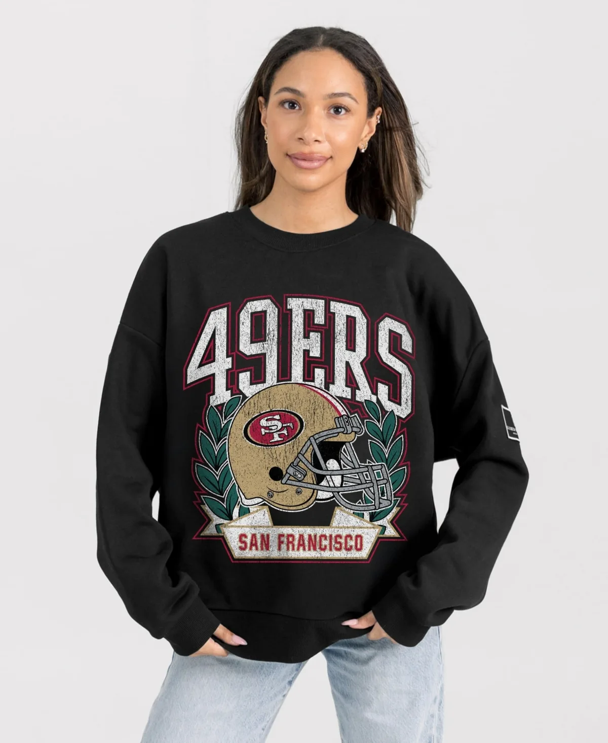 San Francisco 49ers Oversized Victory Lane Black Label Premium Fleece Sweatshirt