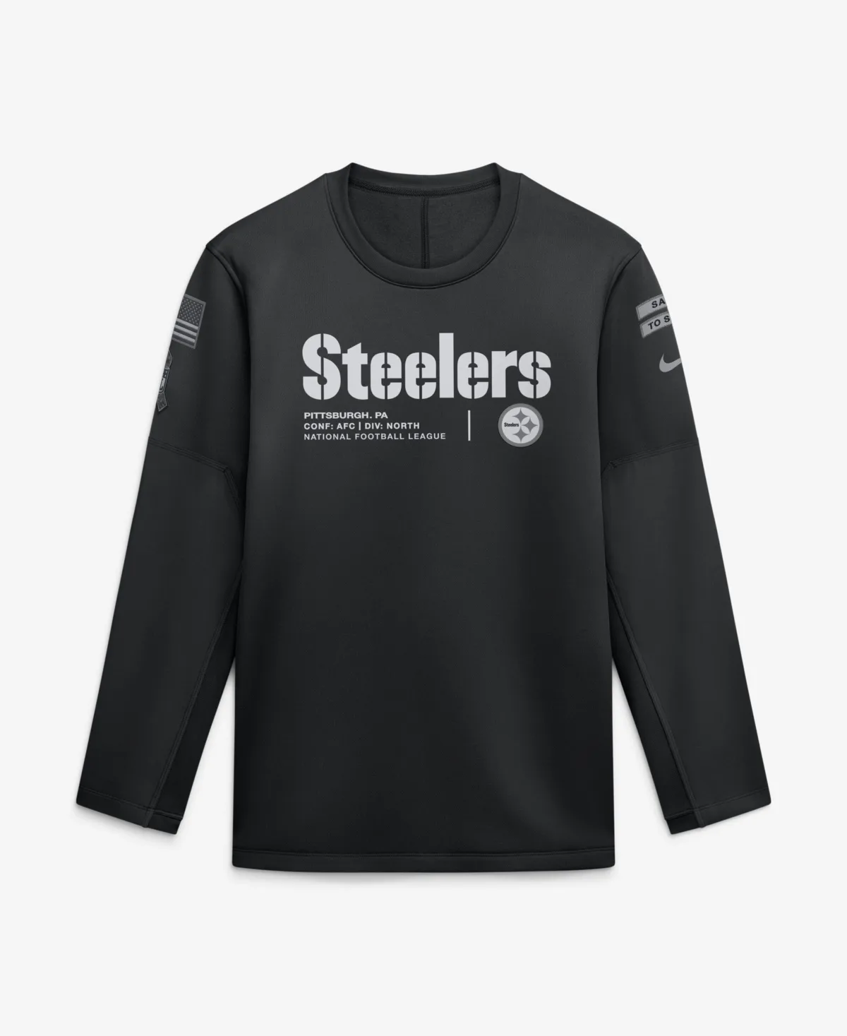 Pittsburgh Steelers 2026 Salute to Service Sideline Coaches Crewneck Therma-Fit Sweatshirt
