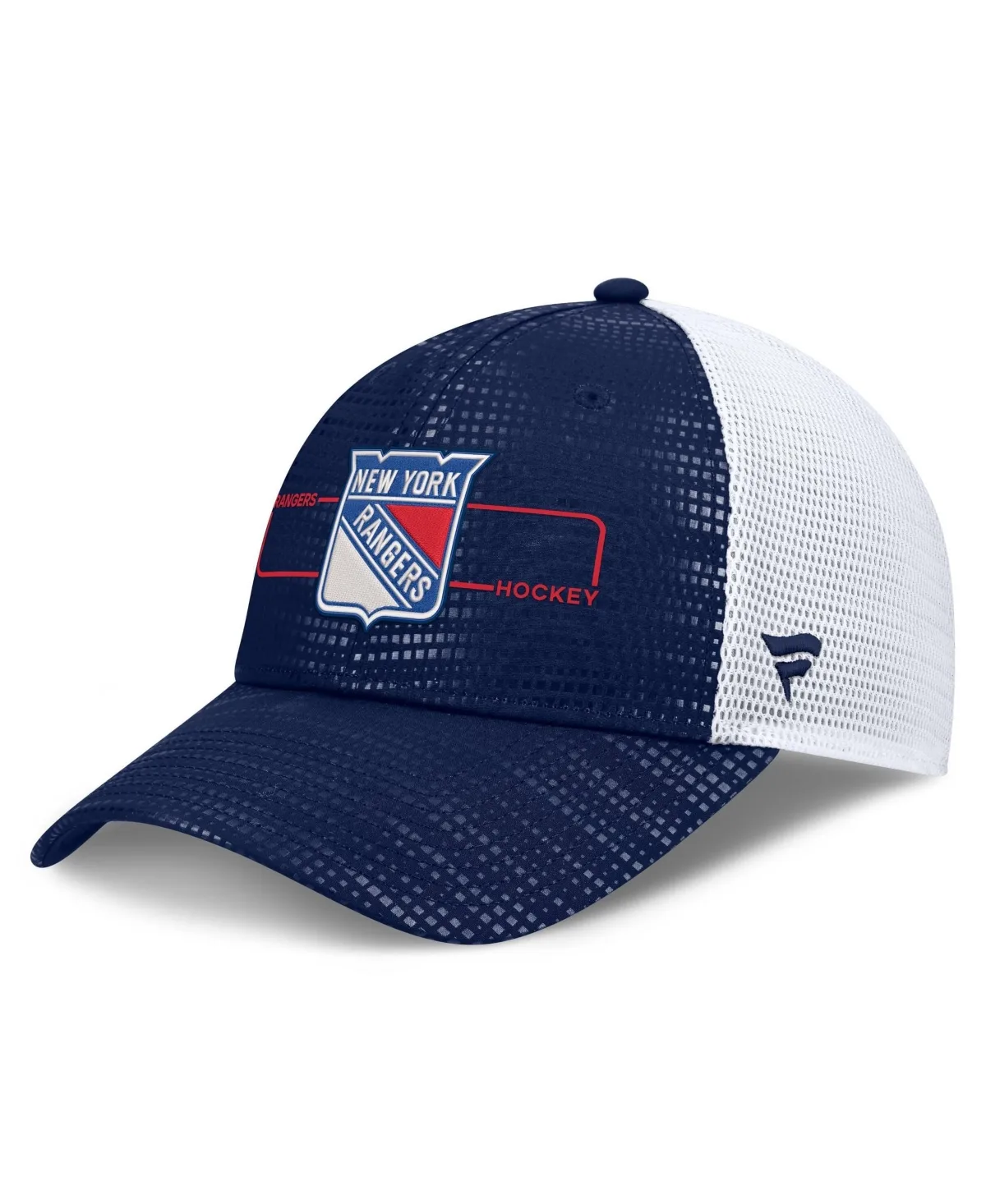 New York Rangers Authentic Pro Rink Boxed Logo Trucker Hat