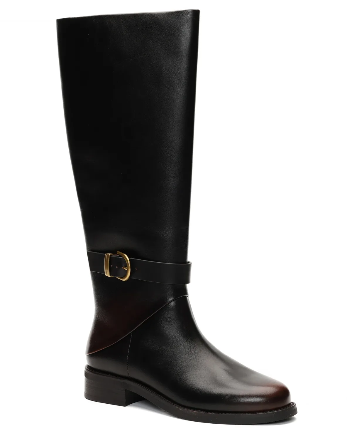 Joey Riding Round Toe Boots - Dark Brown Leather by Kenneth Cole