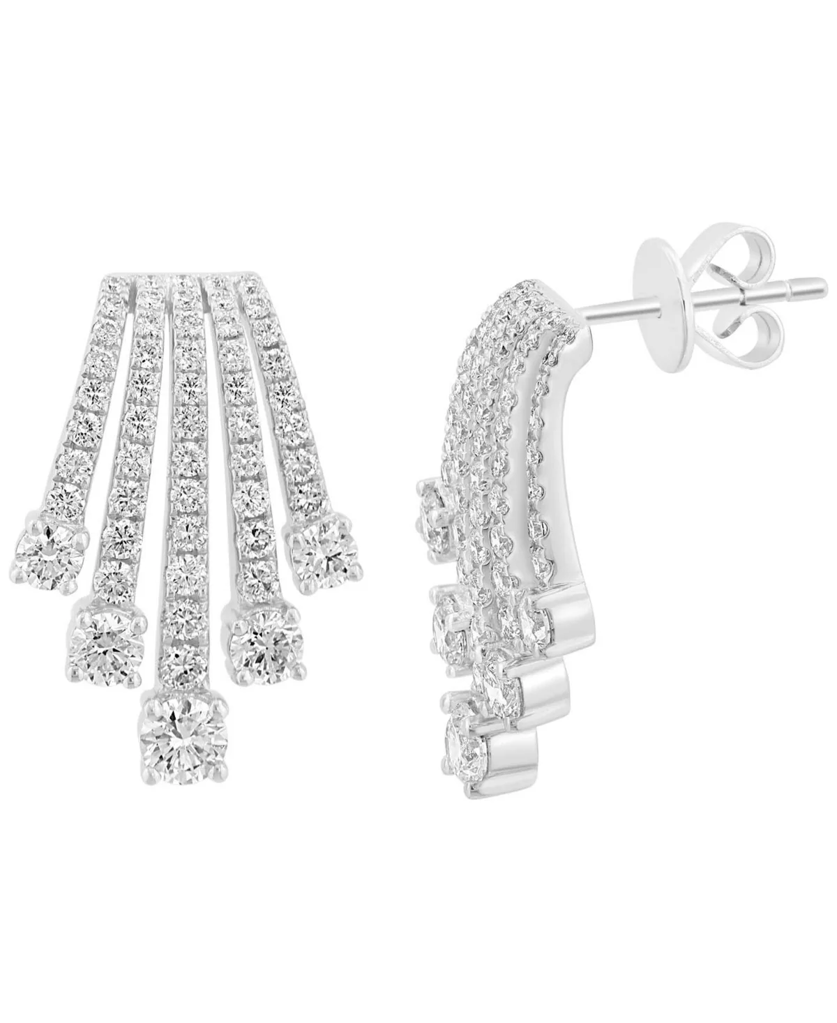 Lab-Grown Diamond Round Stud Earrings (2 ct. t.w.) in 14k White Gold by Effy Collection
