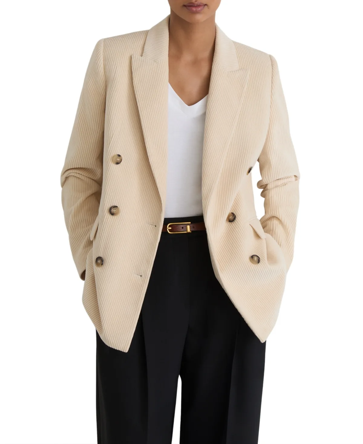 Corduroy Double-Breasted Blazer by Reiss