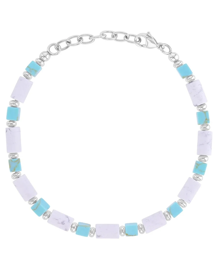 Platinum-Plated Turquoise Marble Bracelet by Quiksilver