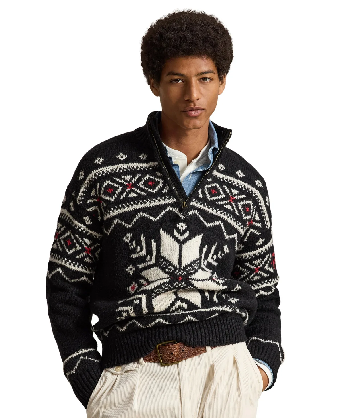 Fair Isle Quarter-Zip Sweater by Polo Ralph Lauren