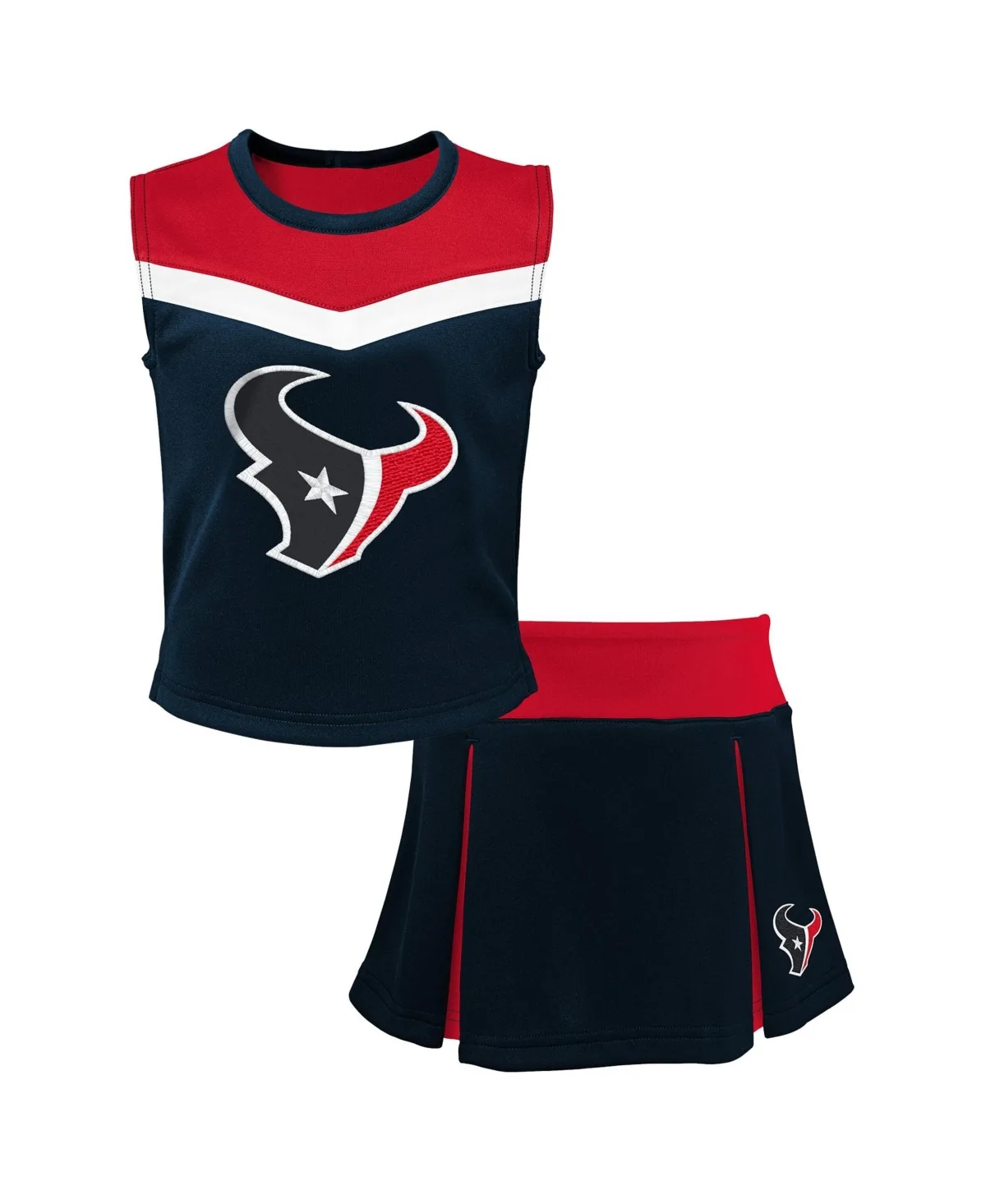 Houston Texans Spirit Sleeveless Crewneck Top and Pleated Skirt, 2-Piece Set by Outerstuff