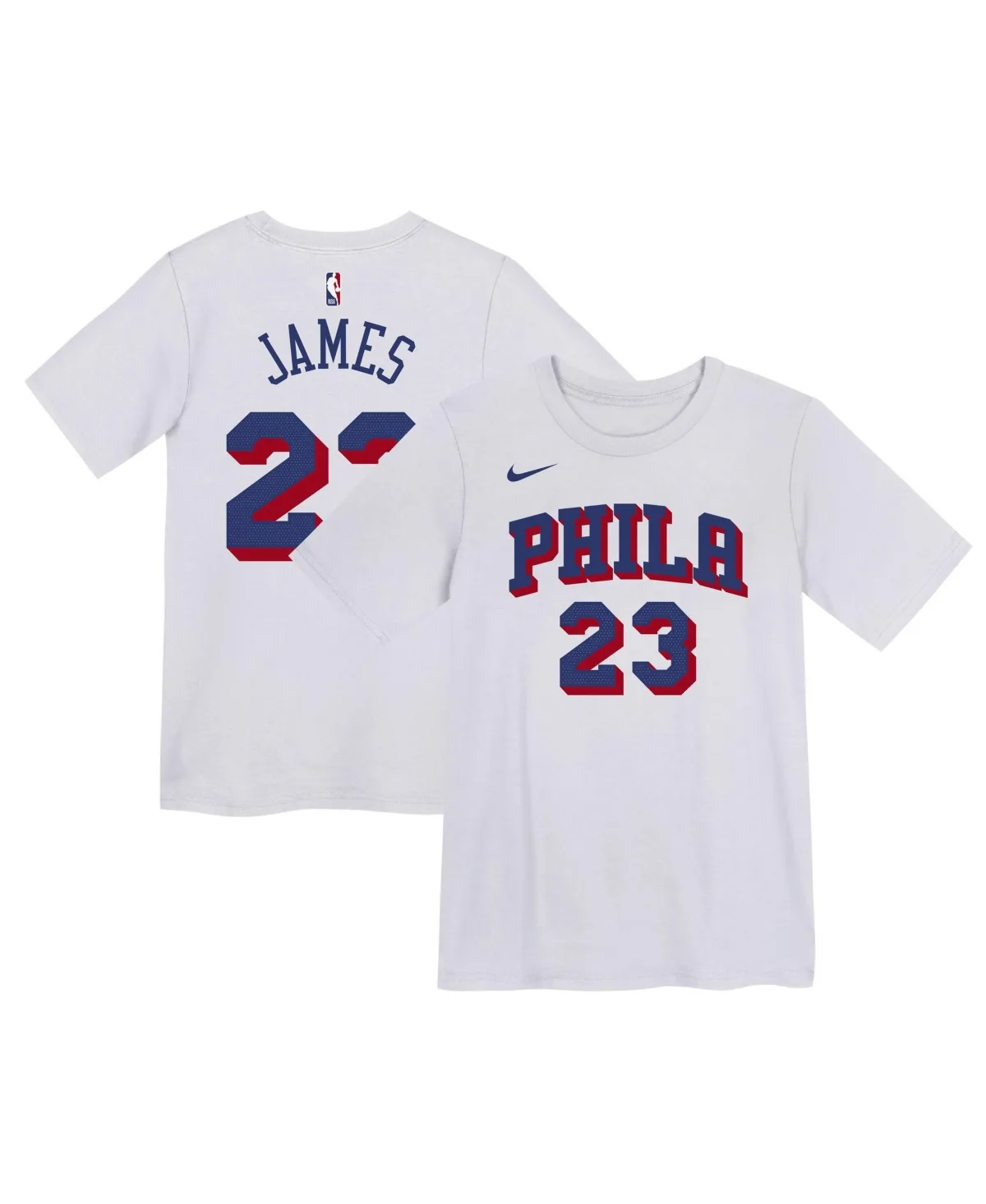 LeBron James Philadelphia 76ers Association Name Number T-Shirt by Nike