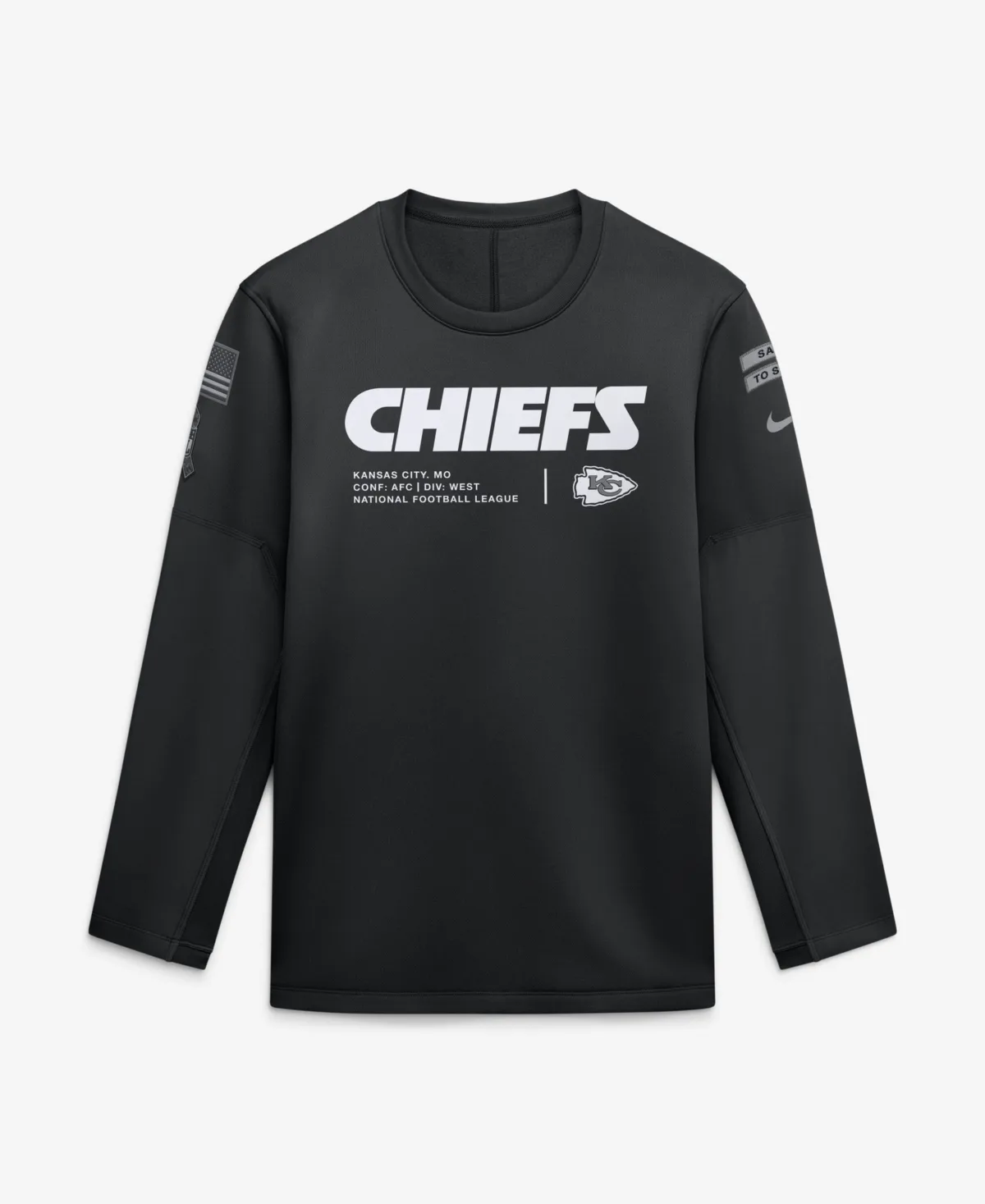 Kansas City Chiefs 2026 Salute to Service Sideline Coaches Crewneck Therma-Fit Sweatshirt