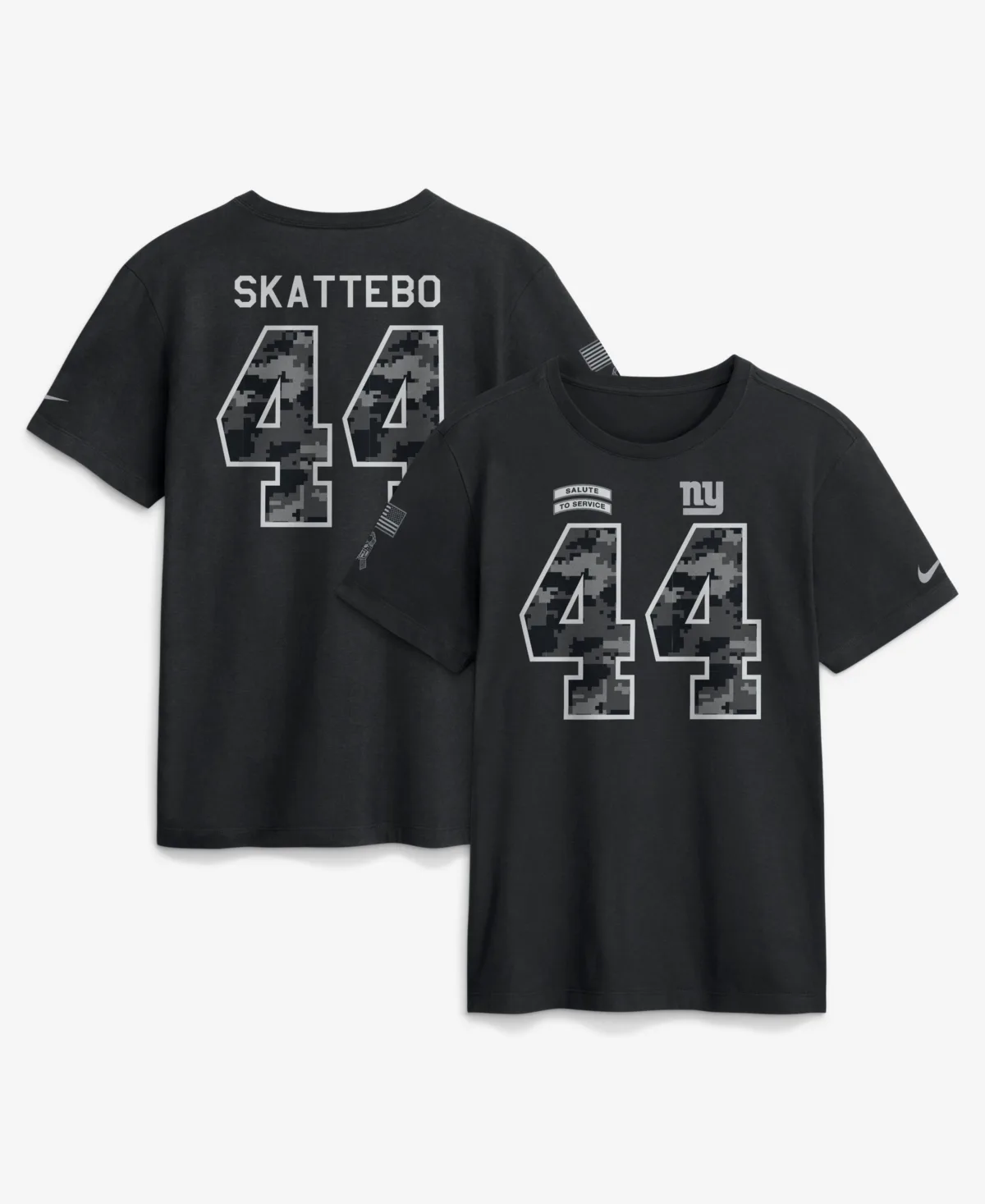 Cam Skattebo New York Giants 2026 Salute to Service Name & Number T-Shirt