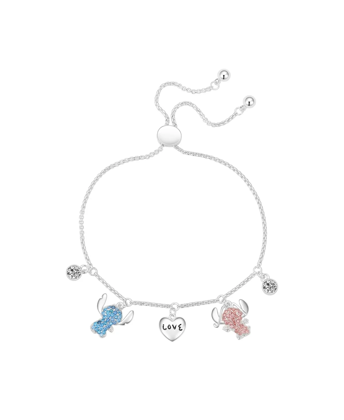 Cubic Zirconia Lilo and Stitch Love Angel Bolo Bracelet by Disney