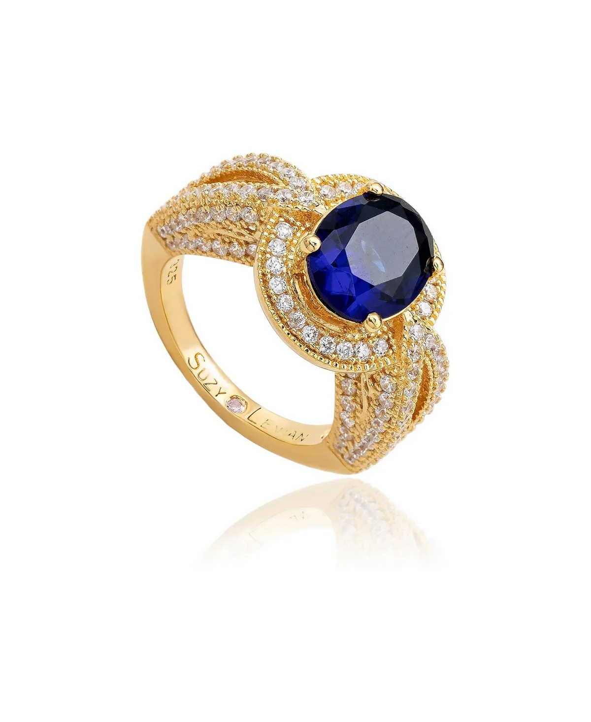 Cubic Zirconia Oval-Cut Pave Ring