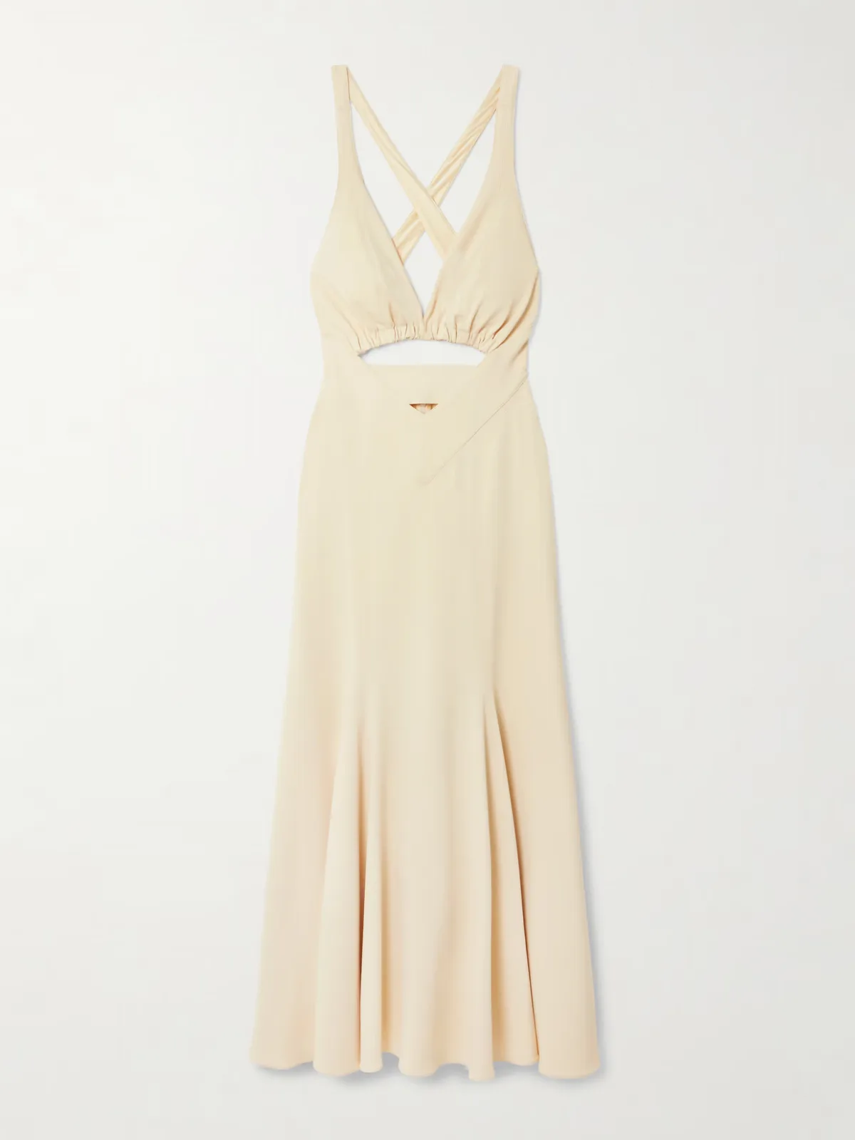 - Cutout Crepe Midi Dress -