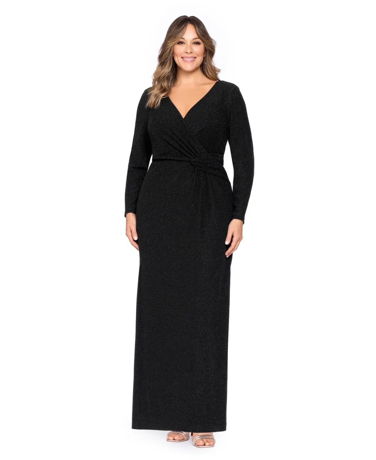 V-Neck Long-Sleeve Dress by Xscape