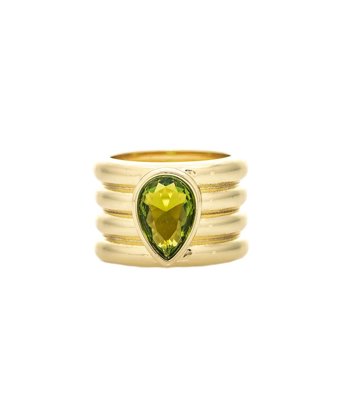 Pear-Shaped Bezel Set Cubic Zirconia Statement Ring by Rivka Friedman