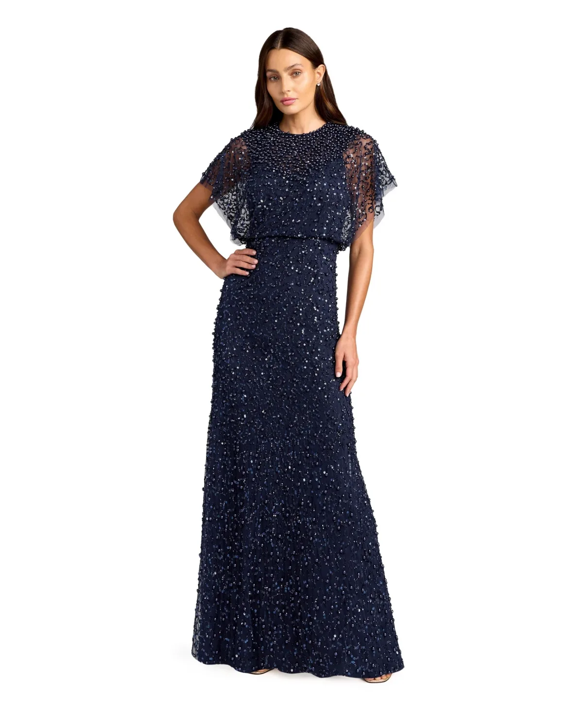 Mac Duggal Embellished Crew-Neck Gown